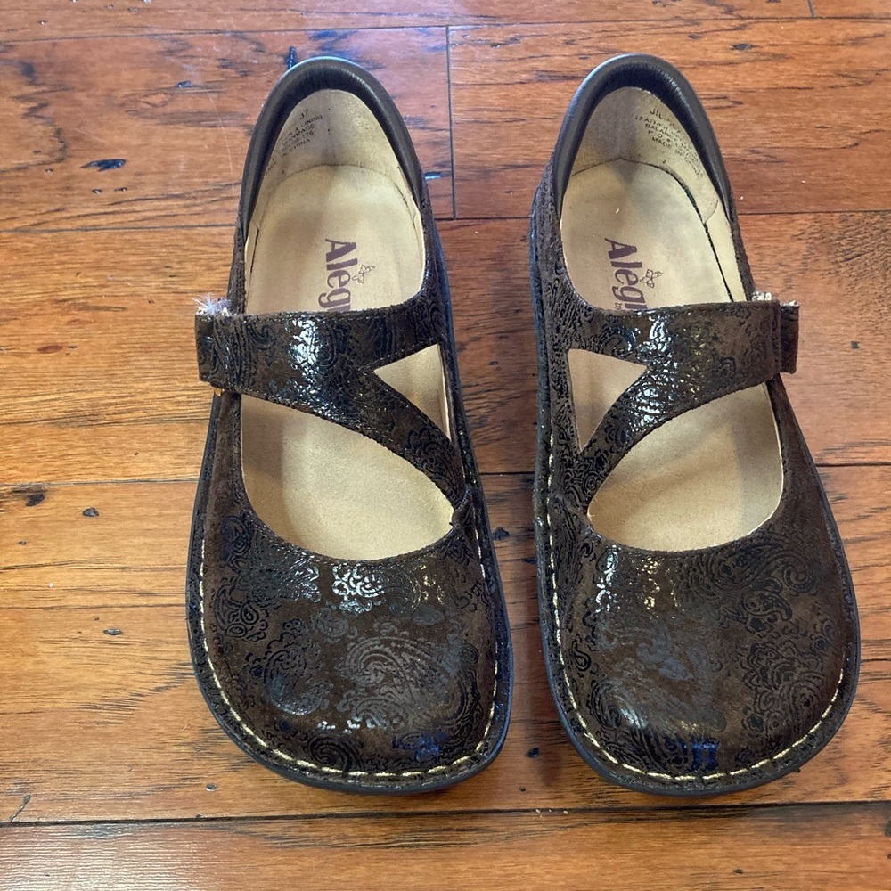 Alegria Brown Mary Jane Shoes